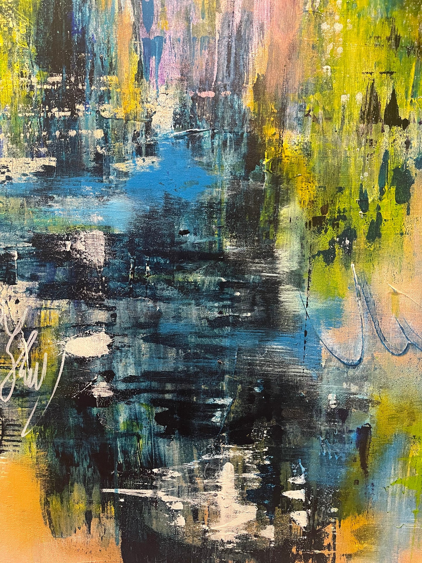 Pretty & Peach #2 (48x48 Gallery Wrapped Canvas) or 10 Months Interest Free with Art Money