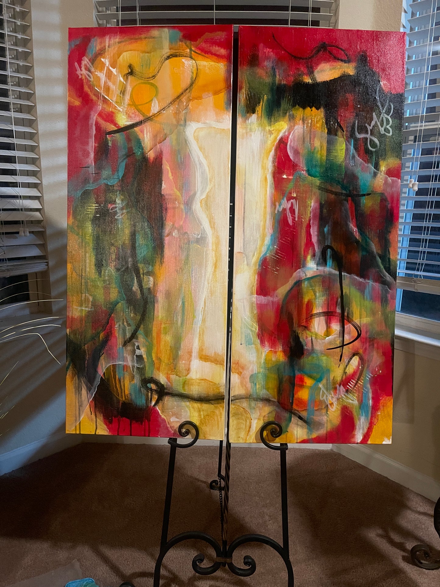 Split Mix - 2pc Set (12x36 Gallery Wrapped Canvas) or 10 Months Interest Free with Art Money