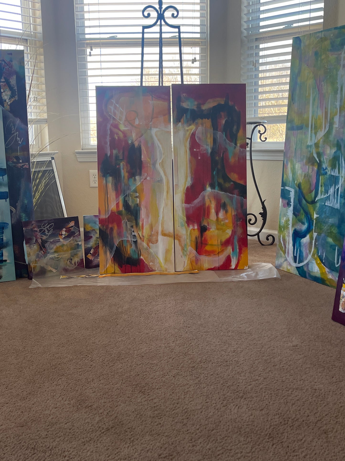 Split Mix - 2pc Set (12x36 Gallery Wrapped Canvas) or 10 Months Interest Free with Art Money