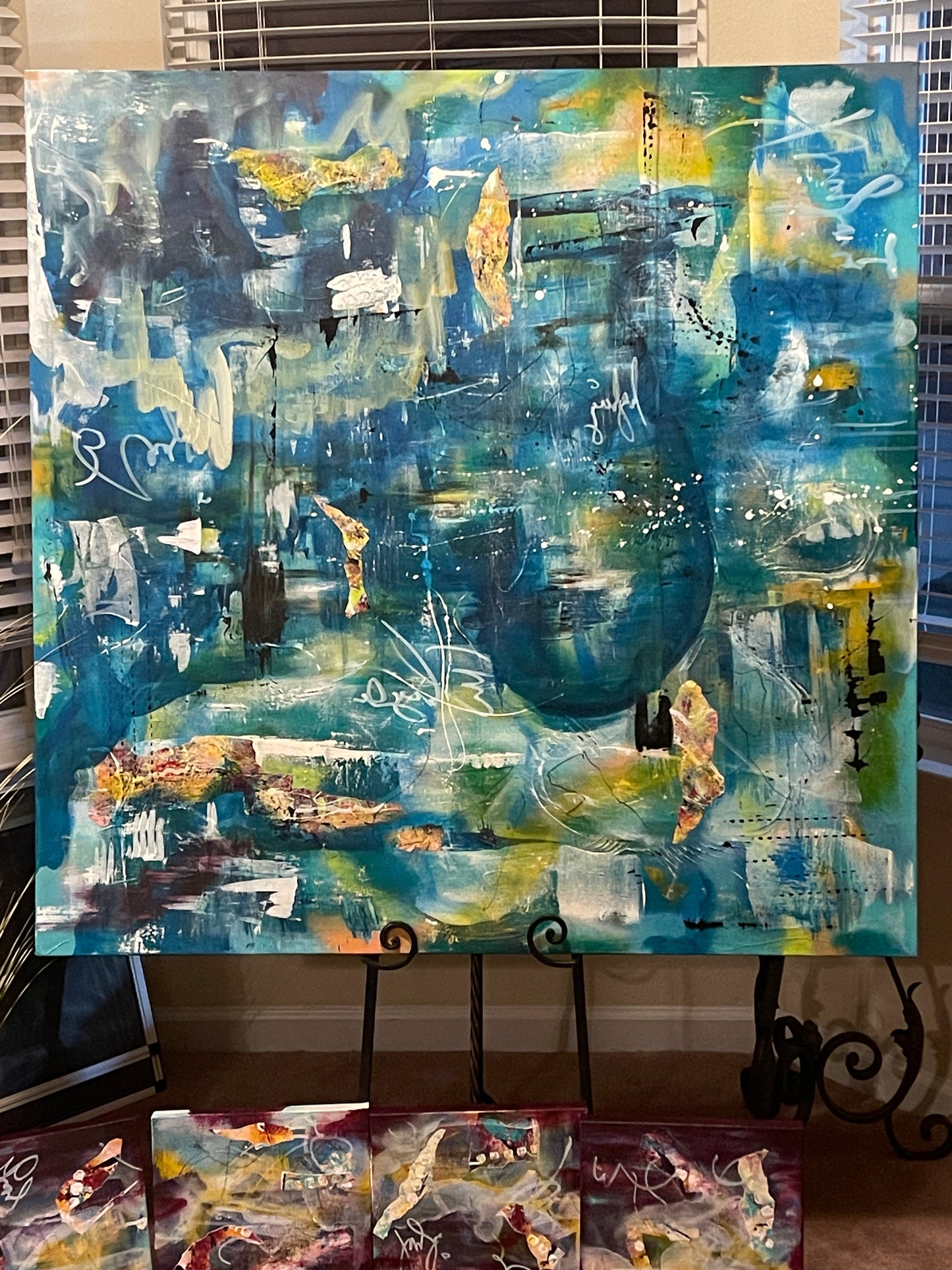 Rain (48x48 Gallery Wrapped Canvas) or 10 Months Interest Free with Art Money