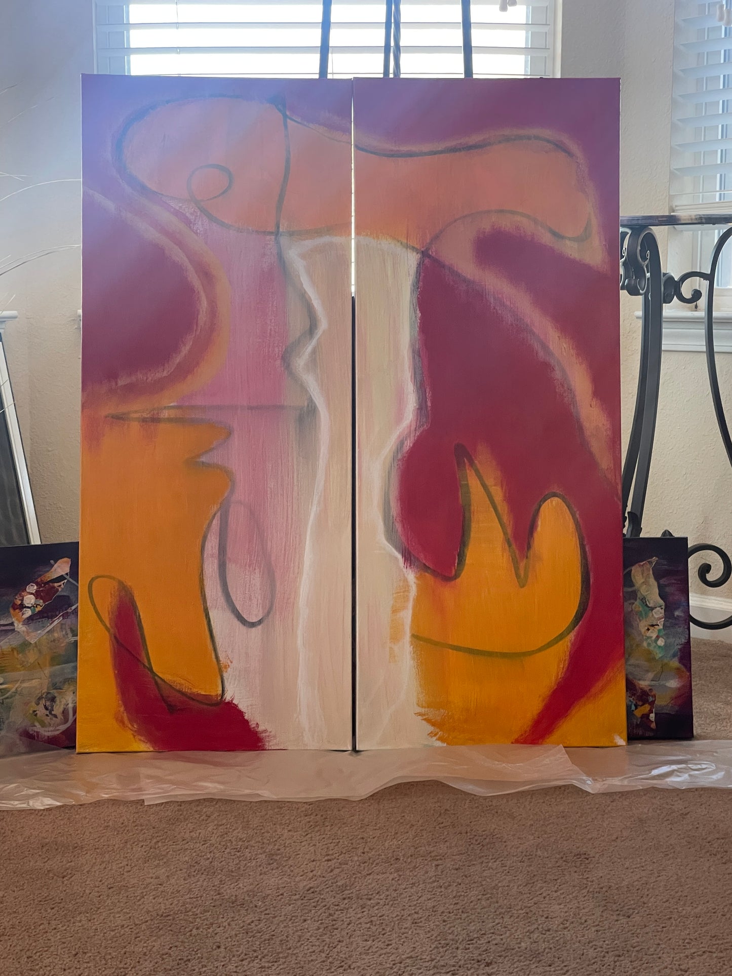 Split Mix - 2pc Set (12x36 Gallery Wrapped Canvas) or 10 Months Interest Free with Art Money