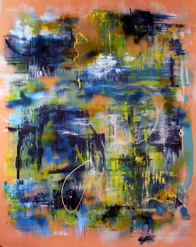 Pretty & Peach #1 (48x60 Gallery Wrapped Canvas) or 10 Months Interest Free with Art Money