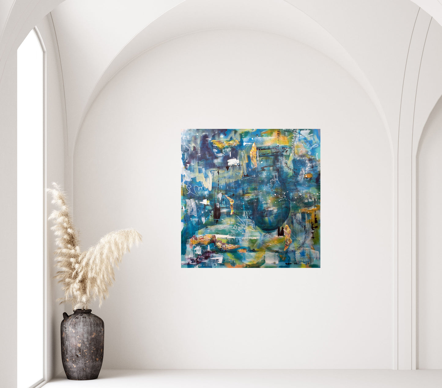 Rain (48x48 Gallery Wrapped Canvas) or 10 Months Interest Free with Art Money