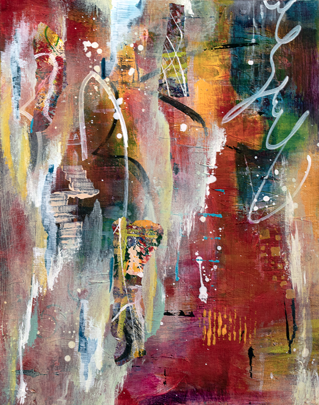 Red Hots #1 - Four Pieces - Sold in Sets of 2 (24x24 Gallery Wrapped Canvas)