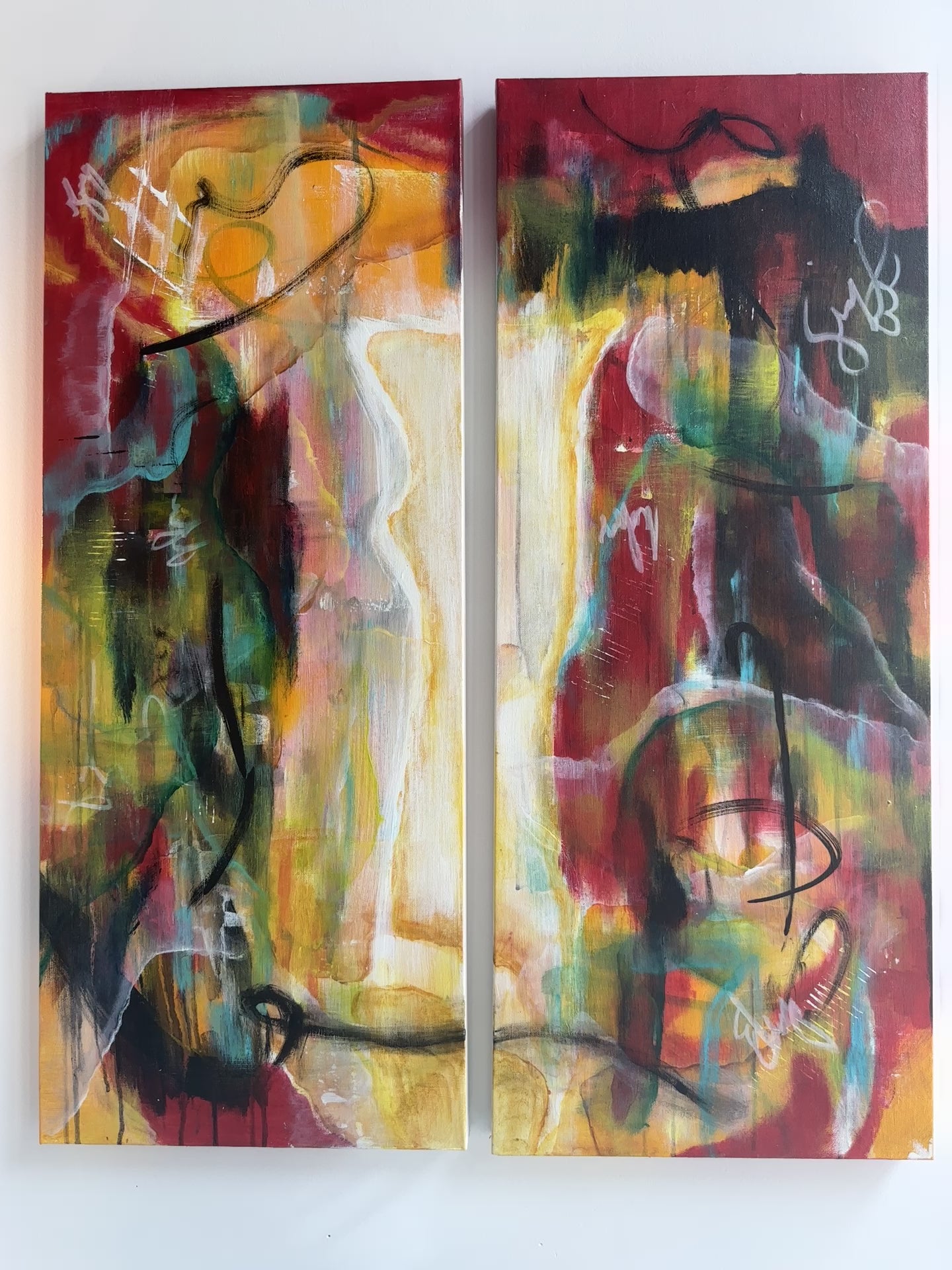 CANDY APPLE MIMOSA - 2pc Set (12x36 Gallery Wrapped Canvas)_CL