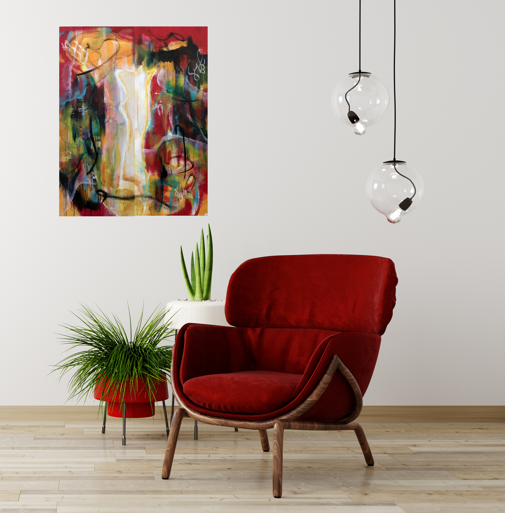CANDY APPLE MIMOSA - 2pc Set (12x36 Gallery Wrapped Canvas)_CL
