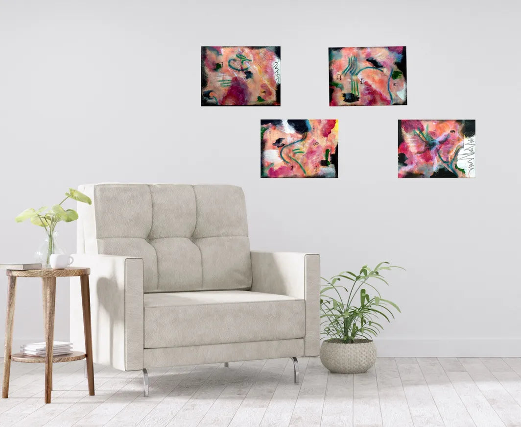 Amidst #2 (Set of 4 Pieces - 12x16 Gallery Wrapped Canvases) or 10 Months Interest Free with Art Money